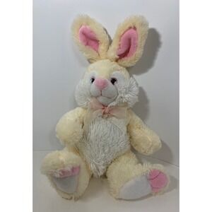 Inter-American Products plush 2013 white cream pink bunny rabbit Easter ribbon